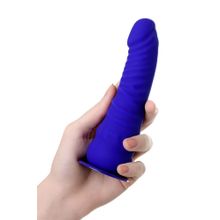 Фиолетовый силиконовый страпон - 14,5 см. фиолетовый с черным