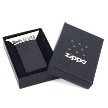 Зажигалка черная матовая Zippo Slim с покрытием Black Matte