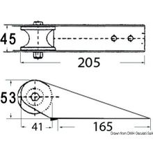 Osculati Bow roller for small vessels 205 mm, 01.118.80