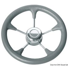 Osculati Polyurethane steer. wheel SS spokes Ø 280 mm grey, 45.127.02