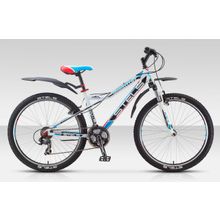STELS Navigator-510V.16 (21ск,амор.вилка,алюм.рама,торм.V-br,Shimano ST-EF51 TX51 TX35)(колесо 26", рама 16", белый черный голубой красный)