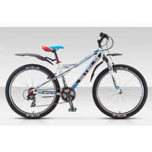 STELS Navigator-510V.16 (21ск,амор.вилка,алюм.рама,торм.V-br,Shimano ST-EF51 TX51 TX35)(колесо 26", рама 16", белый черный голубой красный)