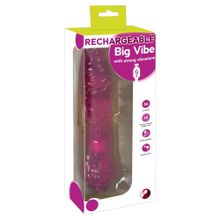 Розовый вибромассажер Rechargeable Big Vibe - 25,5 см. Розовый