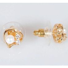 Серьги с жемчугом "Сердечко"