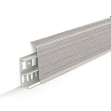 Плинтус напольный 70мм 2,2м "Идеал деконика", Ясень серый