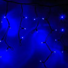 Neon-Night 255-223 Уличная светодиодная Бахрома Айсикл, 4.0x0.6 м, синий, пост свечение, провод Каучук черный