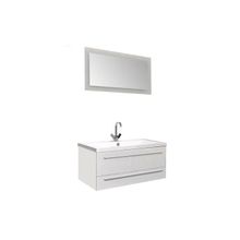 Aquanet Мебель для ванной Нота 100 лайт (белый) - Набор мебели стандартный (зеркало, раковина-столешница, тумба)
