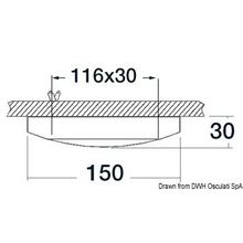 Osculati Polaris rond spotlight mirror polished, 13.432.01