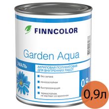 ФИННКОЛОР Гарден Aква эмаль акриловая полуматовая (0,9л)   FINNCOLOR Garden Aqua эмаль акриловая полуматовая для внутренних работ (0,9л)