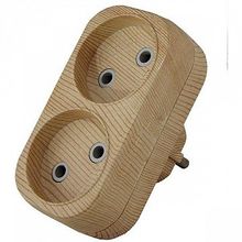 Колодка розеточная   ЭКО 2-местный, сосна, SQ1806-0073 |  код. SQ1806-0073 |  TDM