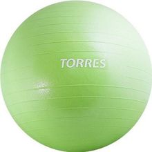Мяч гимнастический Torres 55см гладкий, с насосом. Зеленый