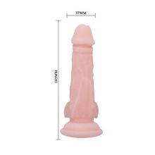  Телесный фаллоимитатор на присоске Super Dildo - 16,5 см.