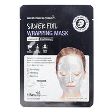 Маска для лица восстанавливающая серебряная фольгированная с витамином C MBeauty Silver Foil Wrapping Mask 3шт