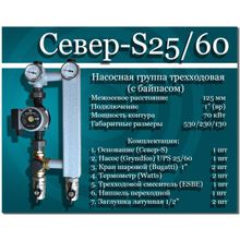 Север-S25 60 Насосная группа трехходовая (с байпасом)