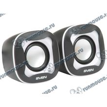 Акустическая система стерео Sven "170" 2x2.5Вт, портативная, черно-белый (ret) [132229]