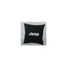  Подушка Jeep черная вышивка белая