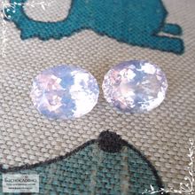 Пара лавандовых аметистов из Бразилии огранки Баснословно овал 13,98x11,03 13,99x10,89мм 14,4 карат