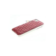 Задняя накладка для iPhone 5 кожа ромбы красная 00020887
