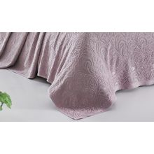 Простынь махровая "KARNA" ESRA 160x220 см цвет грязно-розовый