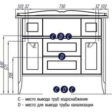 Тумба с раковиной Акватон Версаль 100, слоновая кость, 1A188001VSZA0