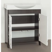 Тумба с раковиной Style Line Агат 76 белая, венге