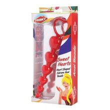 Красные анальные бусы Sweet Heart Silicone Anal Beads - 18,4 см. Красный