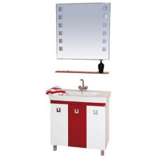 Misty Тумба с раковиной Эллада 75 красно-белая