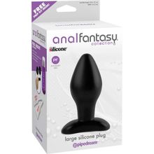  Черная анальная пробка среднего размера Large Silicone Plug - 13 см.