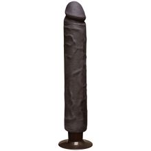 Doc Johnson Коричневый вибратор The Realistic Cock ULTRASKYN Without Balls Vibrating 12” - 33,5 см. (коричневый)