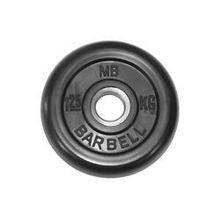 Диск обрезиненный MB Barbell d 26 мм черный, 1,25 кг