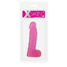 Розовый фаллоимитатор XSKIN 7 PVC DONG TRANSPARENT PINK - 18 см. Розовый