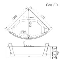 Акриловая ванна Gemy G9080