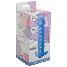 Lola toys Голубая анальная вибропробка Twisted Anal Plug - 13 см. (голубой)