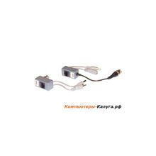 Адаптер ORIENT NT-621, приёмник+передатчик для передачи по витой паре (RJ-45) видео(BNC)+аудио(RCA)+питание, ret