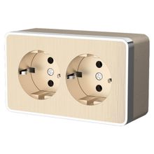 Werkel Розетка Werkel двойная с заземлением Gallant шампань рифленый W5072110 4690389164682 ID - 239125