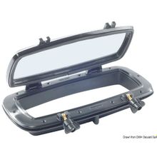 Osculati SS black porthole w nylon trimming ring 320x120 mm, 19.696.00NE