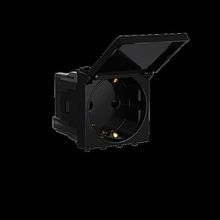 Розетка AVANTI, в кабель-канал монтаж, с крышкой, черный квадрат |  код. 4402012 |  DKC