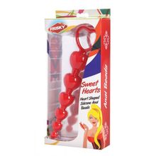 XR Brands Красные анальные бусы Sweet Heart Silicone Anal Beads - 18,4 см. (красный)