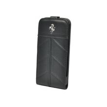 Кожаный чехол Ferrari California Flip Case Black (Чёрный цвет) для iPhone 5