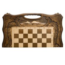 Шахматы + нарды резные c Араратом 40 с ручкой