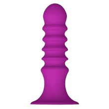 Фиолетовый ребристый анальный стимулятор RIBBED PLUG - 13,5 см. Фиолетовый