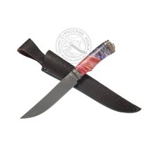 Нож Осетр (сталь S390), А. Жбанов, рукоять- кап клена, канадская шишка в акриле