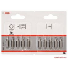 Bosch Набор 10 Бит 25 мм TORX T25 Extra Hart (2607001616 , 2.607.001.616)