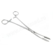 Зажимной инструмент Корнцанг изогнутый 250 мм J-18-048 Surgicon, Пакистан