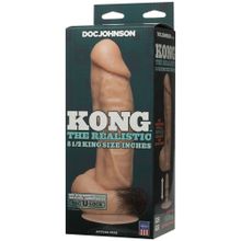 Doc Johnson Фаллоимитатор Kong Realistic Cock with Removable Vac-U-Lock Suction Cup - 23,6 см.