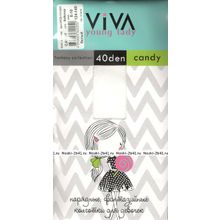 Детские колготки для девочек белые капроновые VIVA с узором цветы