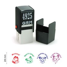 Комплект автоматических печатей для школы «Лисички», 4 печати, GRM 4925, д.24 мм, Тип-35