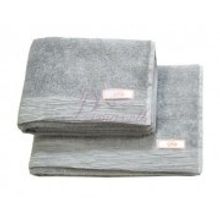Махровое серое полотенце Silk-шелк 70х135 см Primavelle 4013