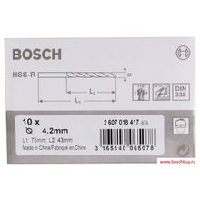 Bosch Набор 10 HSS-R Сверл по металлу 4,2х43 мм (2607018417 , 2.607.018.417)