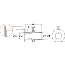 Osculati Thru hull flush mount chromed brass 1 x 30 mm, 17.424.03